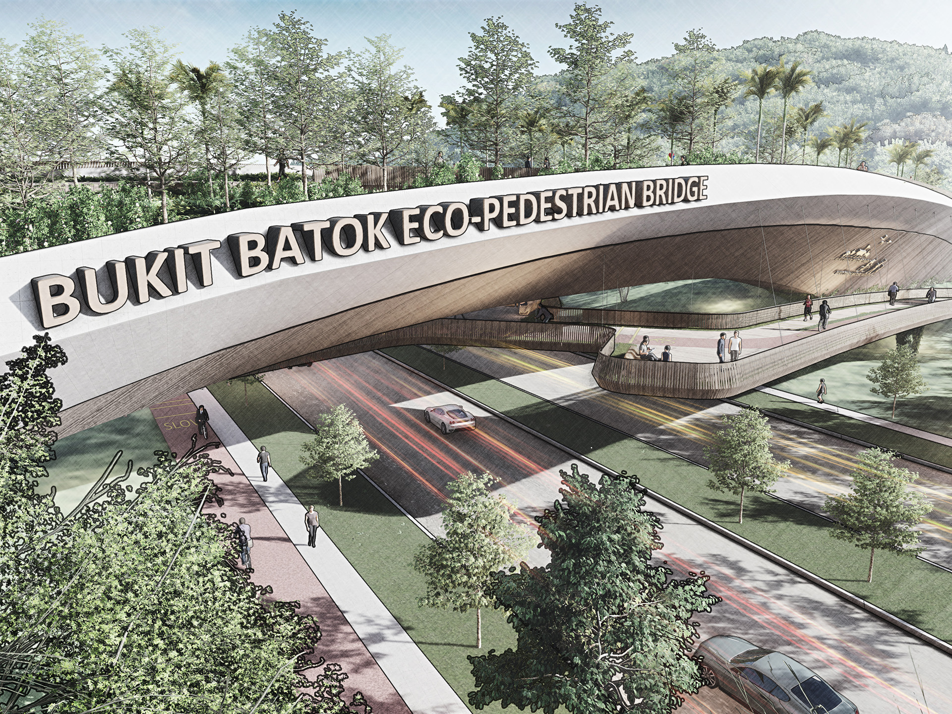 Artist Impression of Project Bukit Batok Nature Corridor